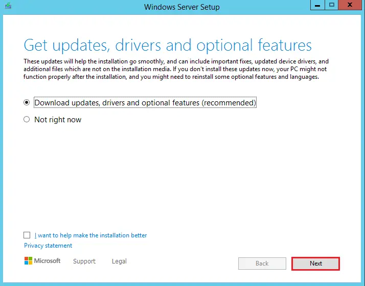 Upgrade Windows Server 2022