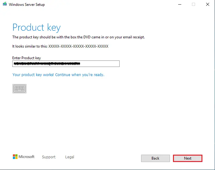 Upgrade windows server key