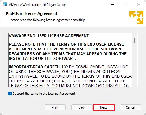 VMware end user license agreement