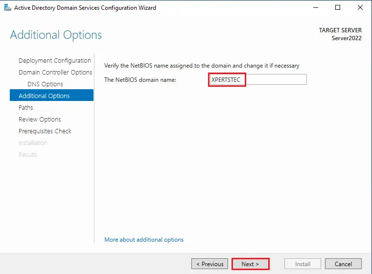 Verify the NetBIOS name assigned