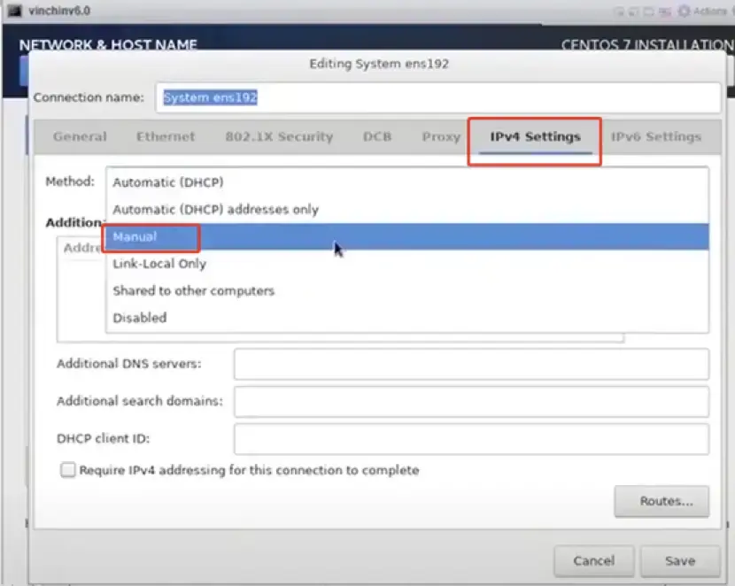  Vinchin Backup ipv4 settings