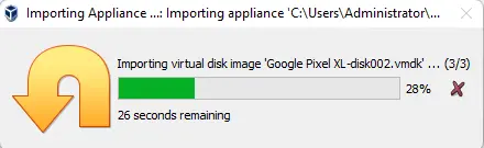 VirtualBox Importing Appliance