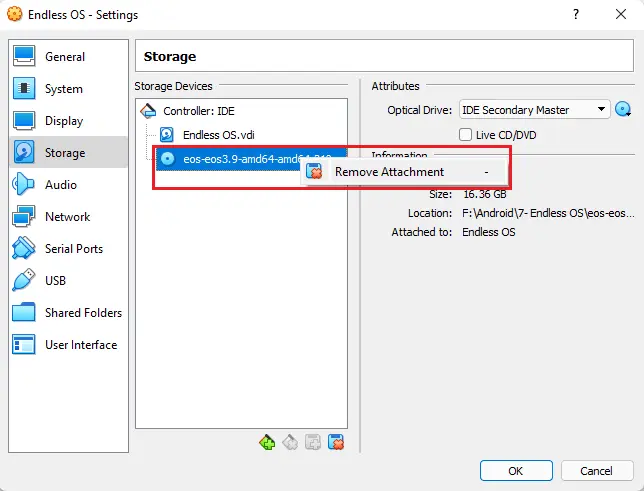 Virtualbox remove attached disk