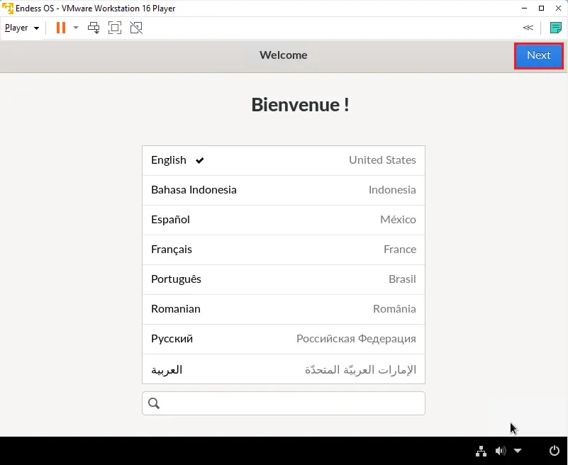 Welcome Endless OS 3 language