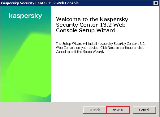 Welcome to Kaspersky web console