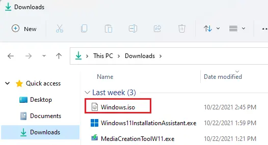 Window 11 downloads folder