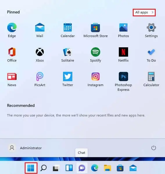 Windows 11 All apps