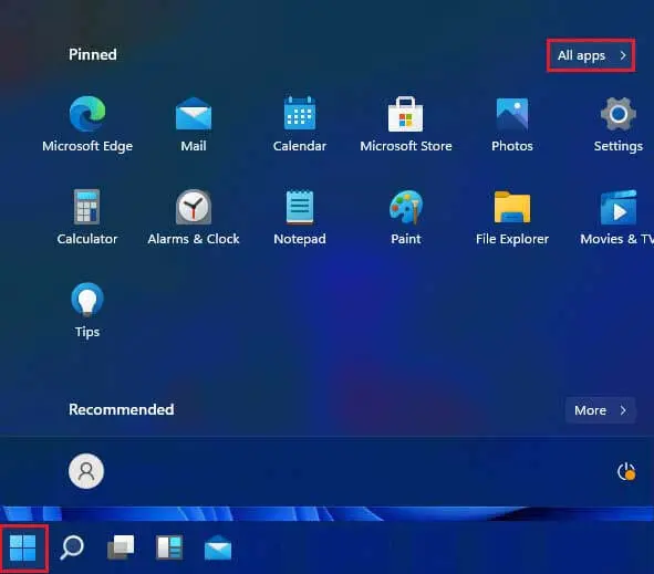 Windows 11 all apps