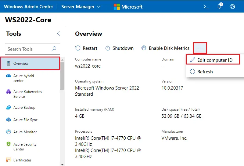 Windows Admin Center join to domain