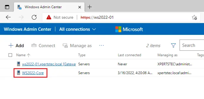 Windows Admin center