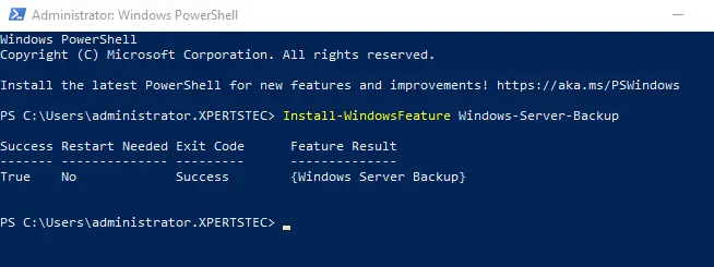 Windows Server Backup PowerShell