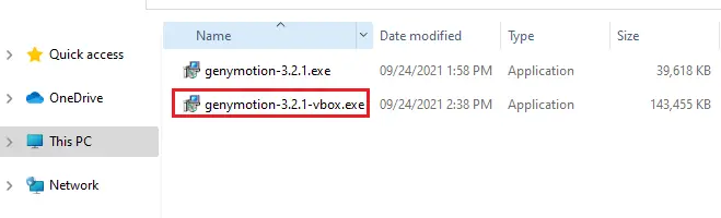 Windows explorer genymotion setup