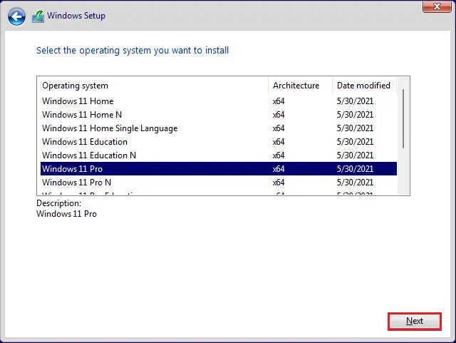 Windows setup operating system