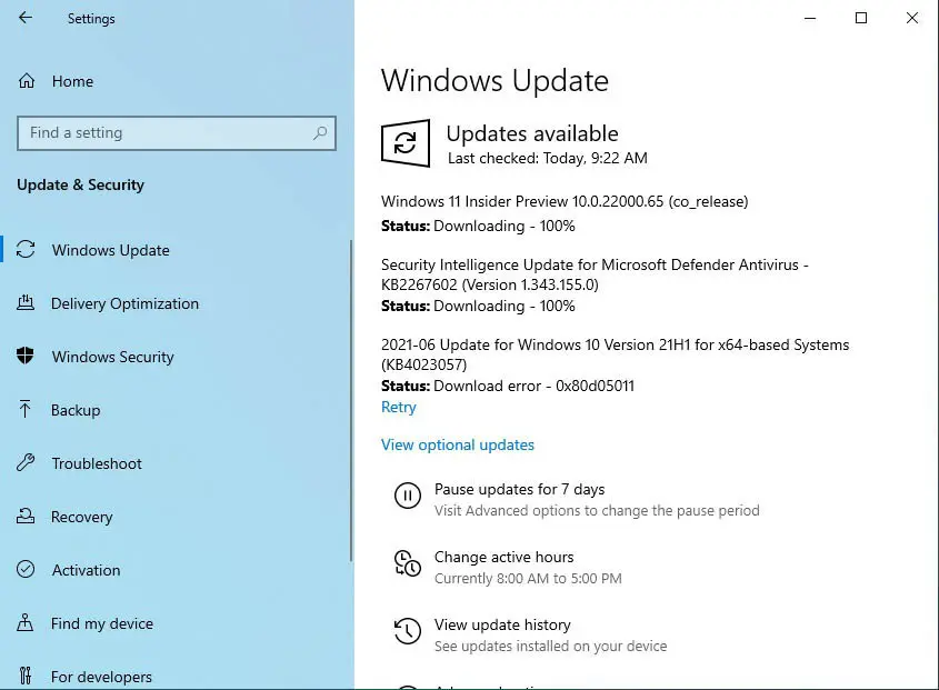 Windows update windows 11 insider