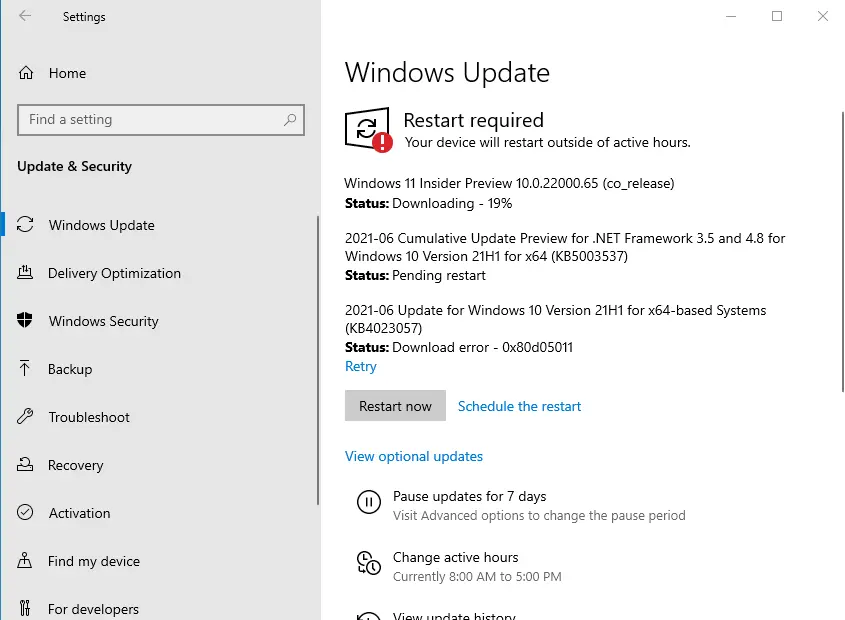 Windows update windows 11 insider