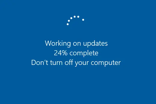 Working on updates Windows 10