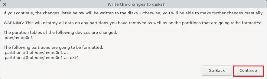 Write the change to disk Enso OS