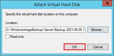 attach virtual hard disk