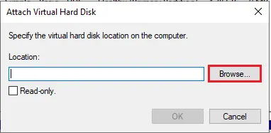 attach virtual hard disk