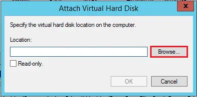 attach virtual hard disk