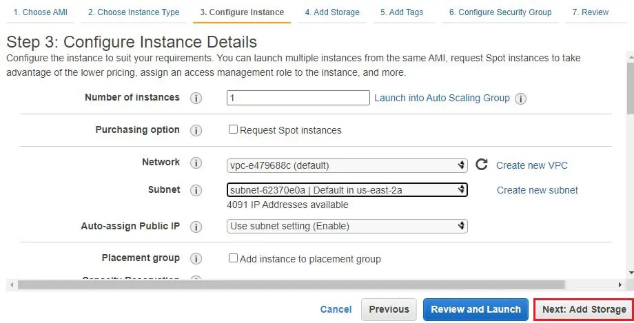 aws configure instance details