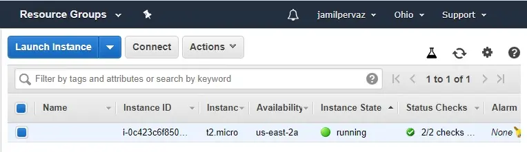 aws launch instance connect