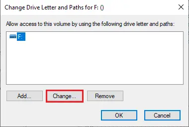 change drive letter