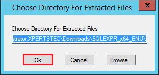 choose directory for extracted files