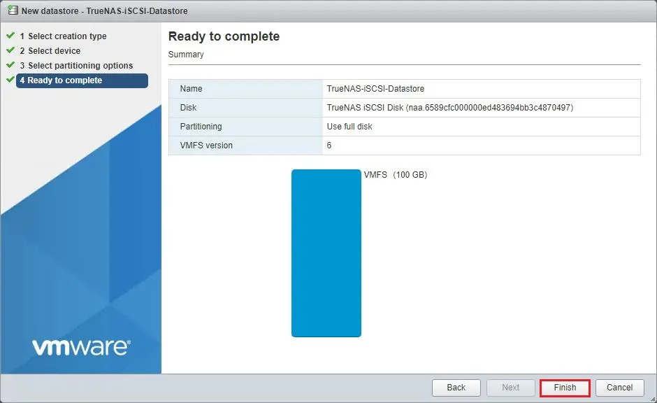 create new datastore summary