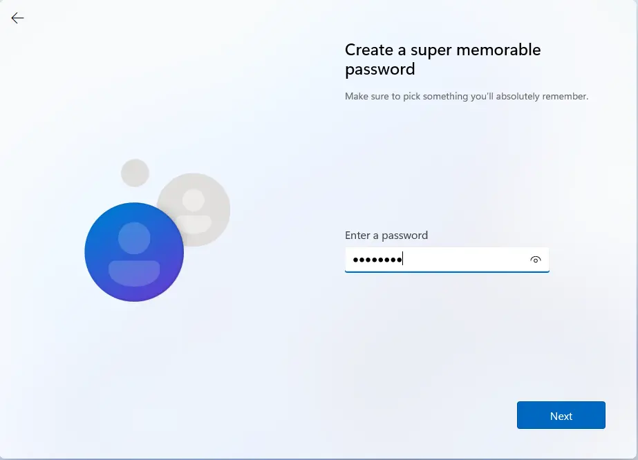 create windows 11 memorable password