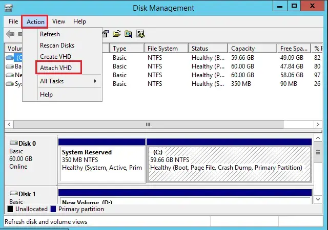 disk management attach vhd