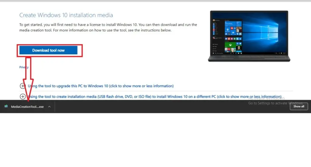 download windows 10 installation media