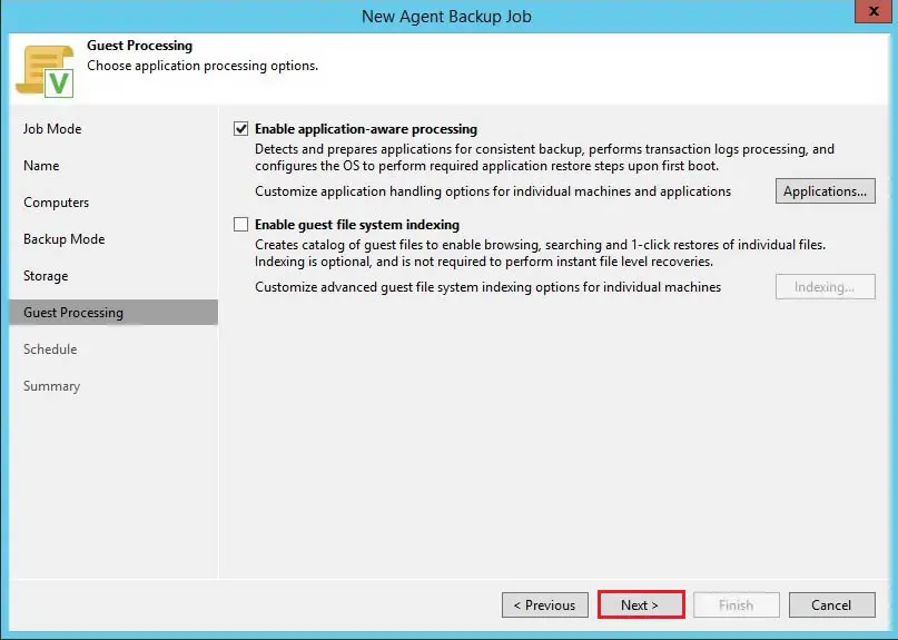 enable application aware processing