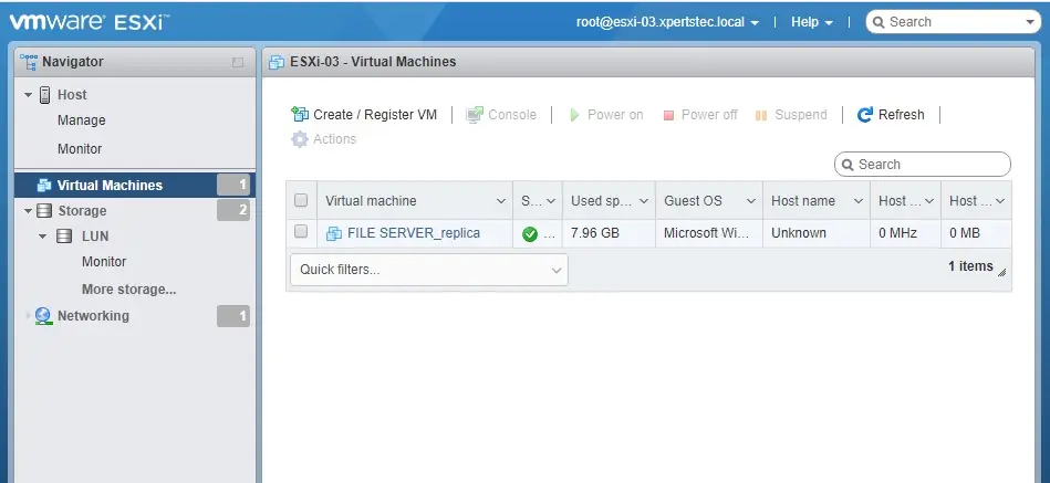 esxi host login