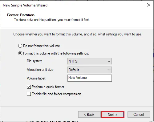 format partition