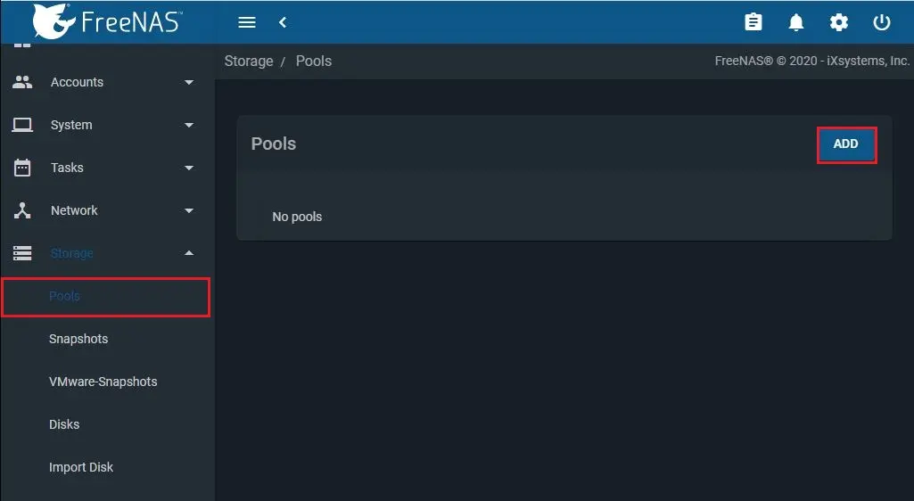 freenas storage pool add