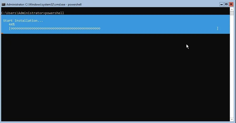 hyper-v core server start installation