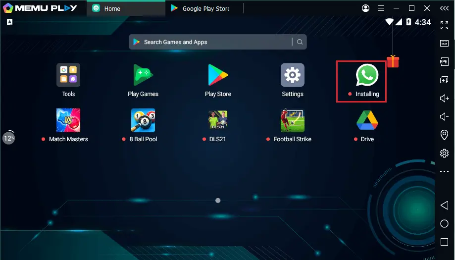 installing whatsapp in MEmu