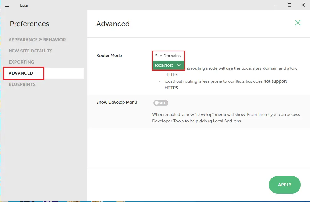 local by flywheel router mode