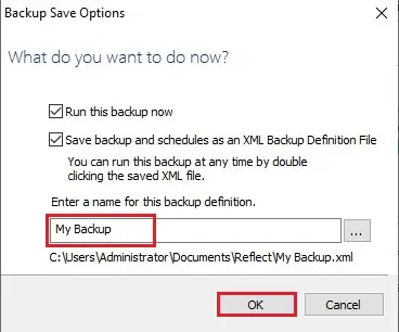 macrium backup save options