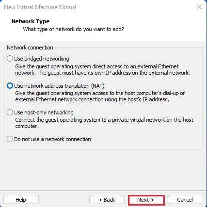 new virtual machine network type