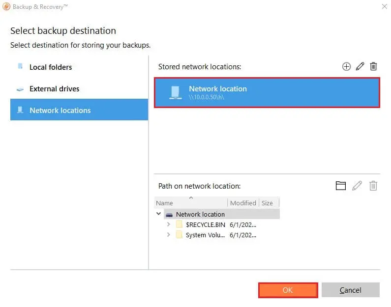 paragon select backup source