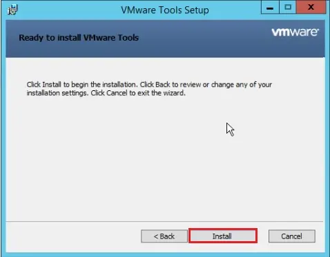 ready to install vmware tools