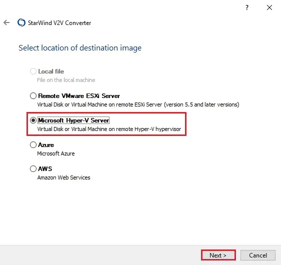 starwind v2v converter location