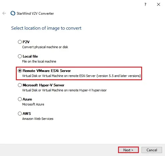 starwind v2v converter p2v