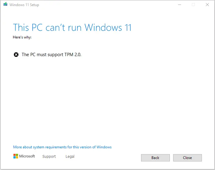 this pc can't run windows 11