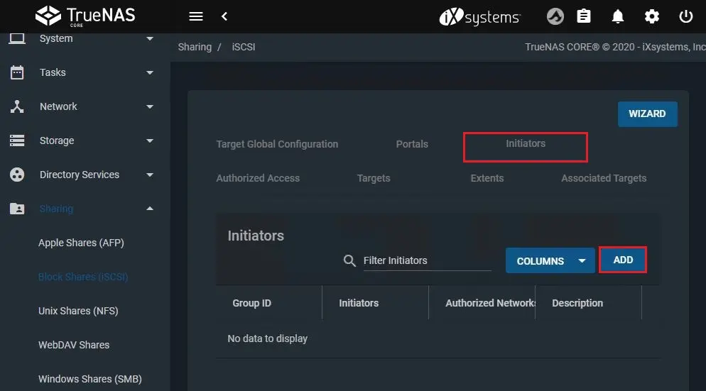 truenas core block share iscsi