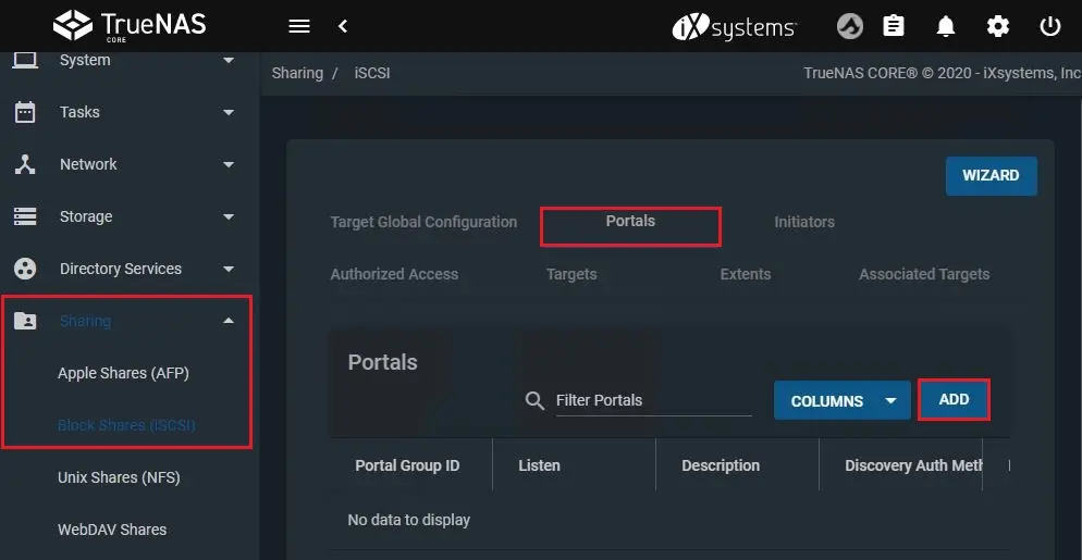 truenas core block share iscsi