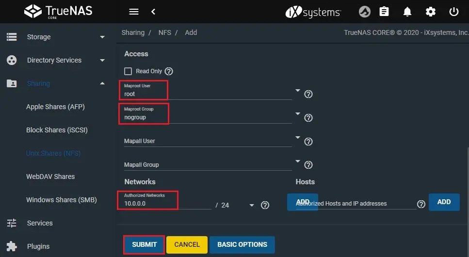 truenas core create pool