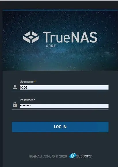 truenas core login